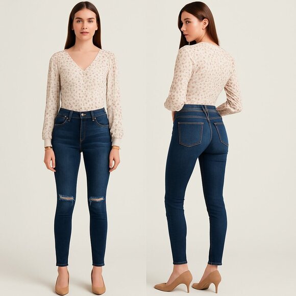 👖 LUCKY🍀BRAND Women’s High-Rise Distressed Uni Fit Jeans – Size 2 👖 - Picture 1 of 16